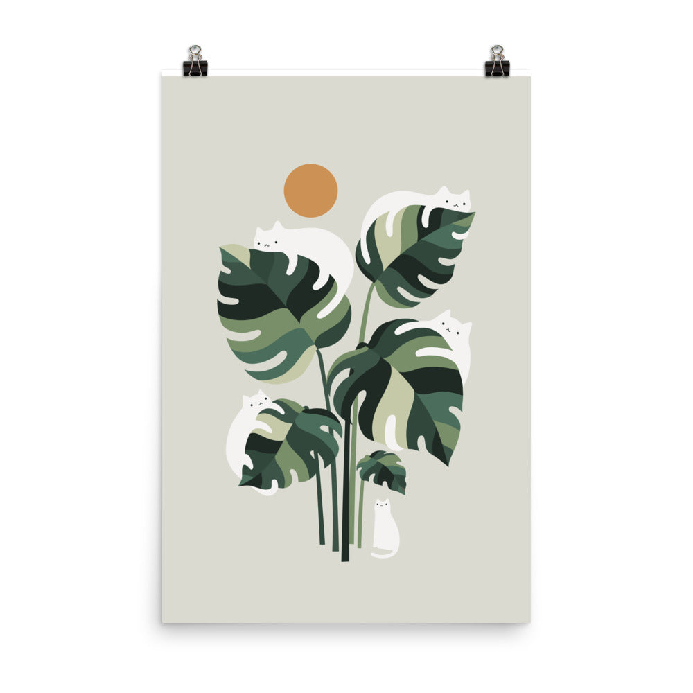 Cat and Plant 11 - Art print