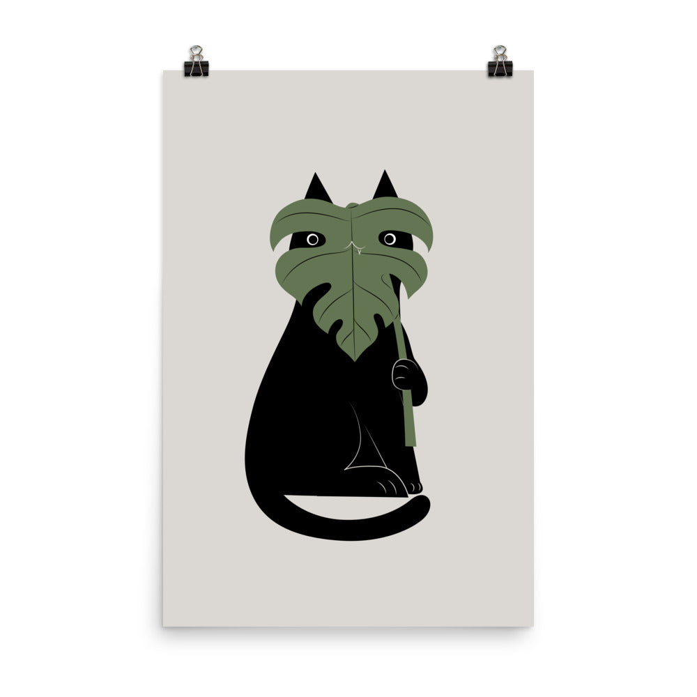 Cat and Plant 14: Monster-a - Art print