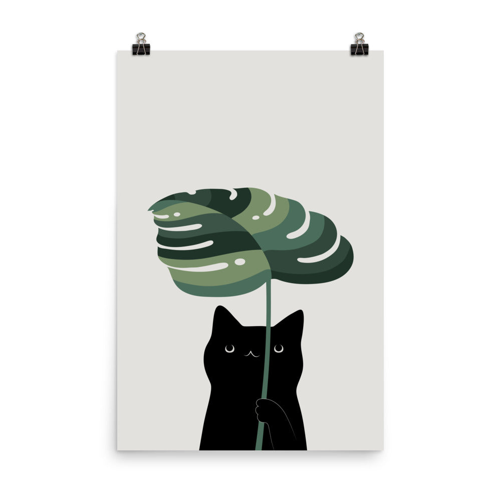 Cat and Plant 16 - Art print