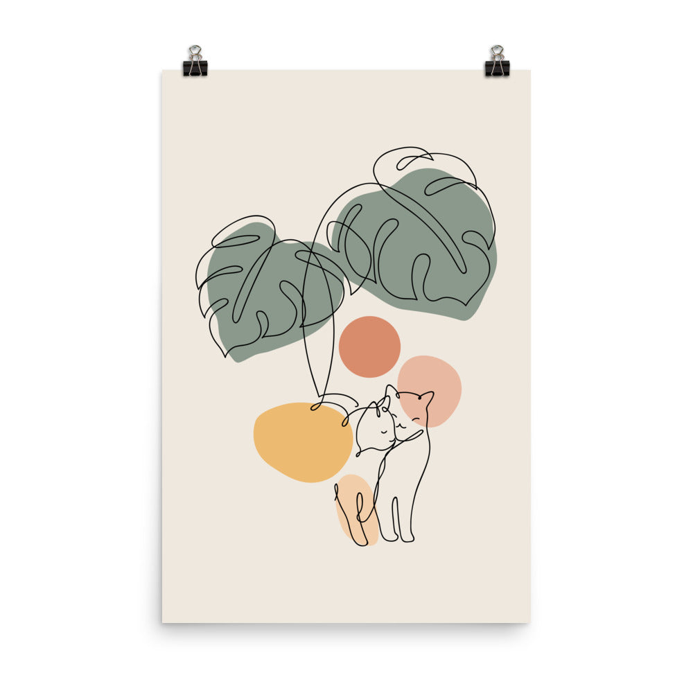 Cat and Plant 36 - Art print