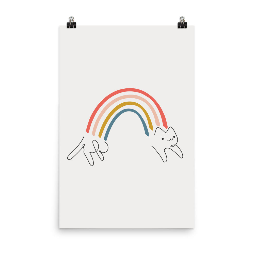 Rainbow Cat 1: Happy Leap - Art print