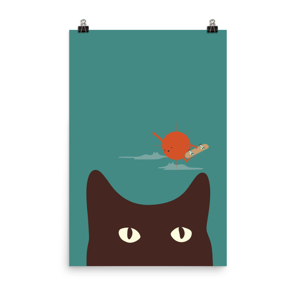 Cat Landscape 112: SCatBoarding - Art print