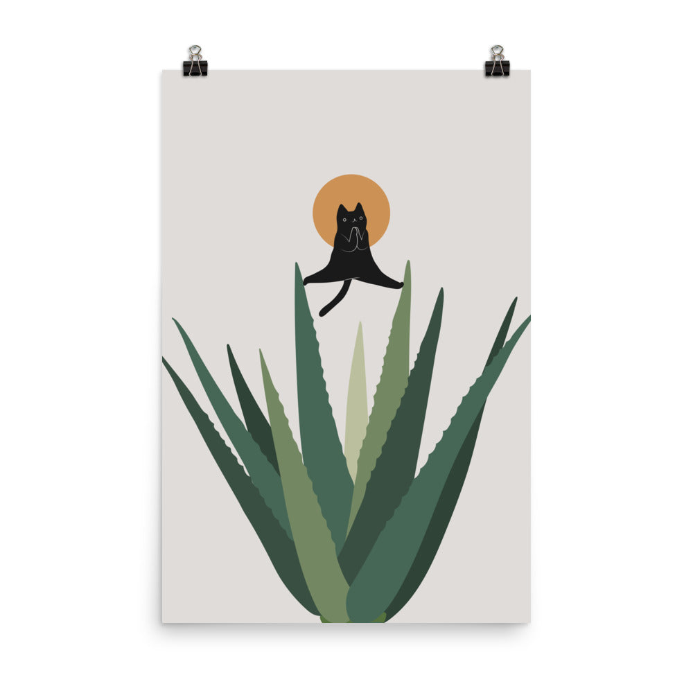 Cat and Plant 43: Nameowste - Art print