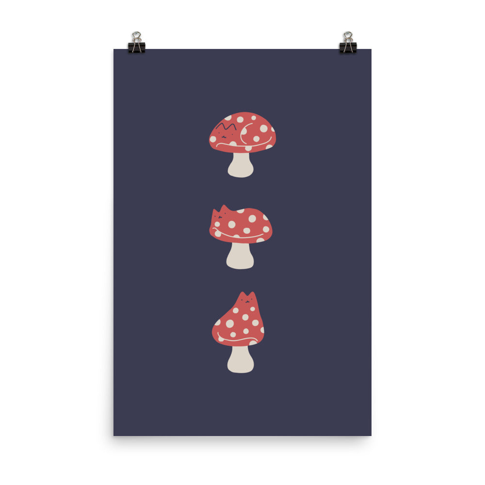 Cat and Plant 48: Cat Mushroom - Art print