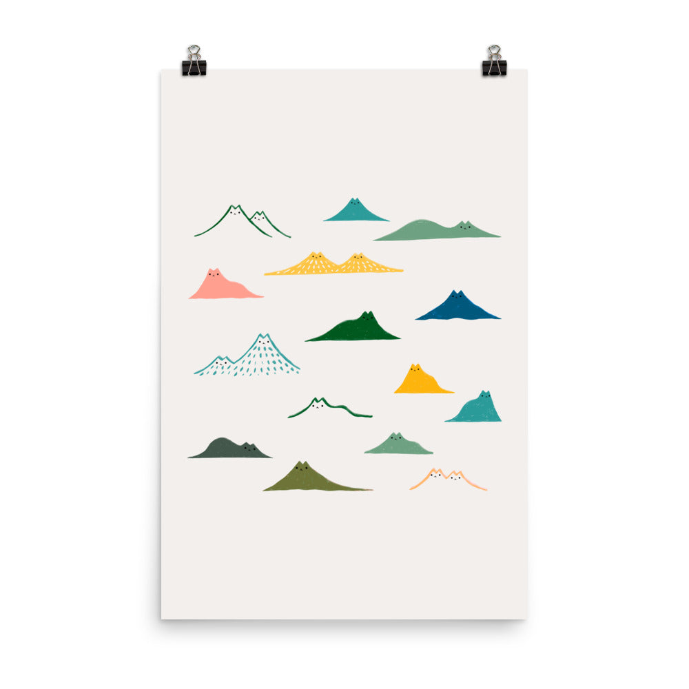Cat Landscape 140: Many Meowtains - Art print