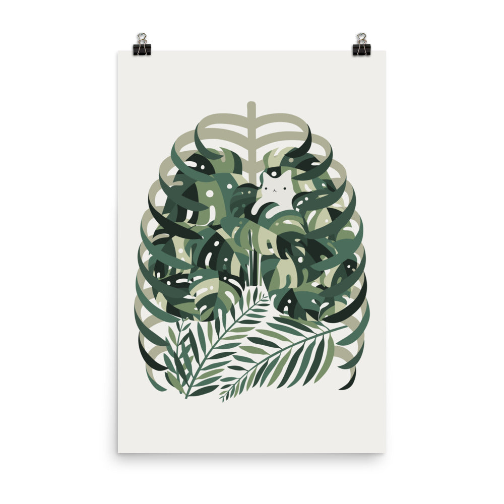 Cat and Plant 56 - Art print