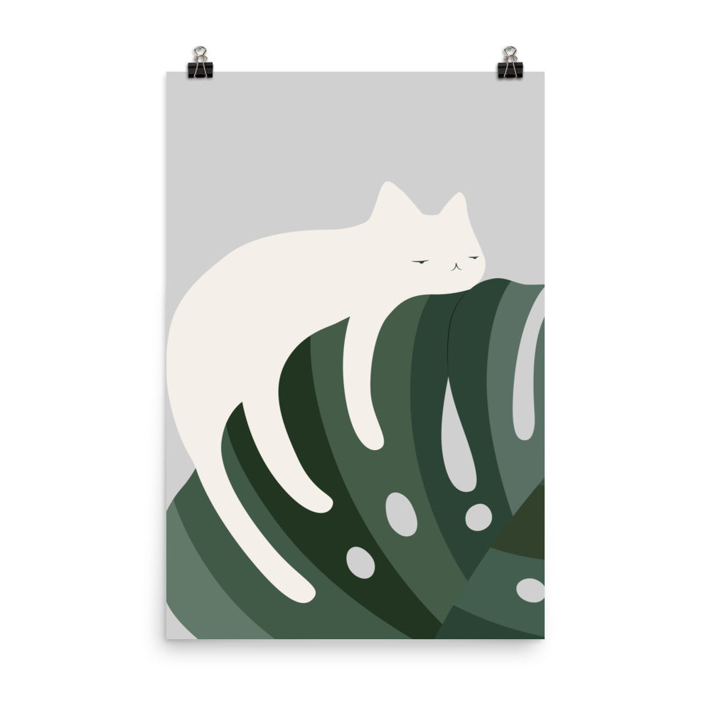 Cat and Plant 57: Chill Out - Art print