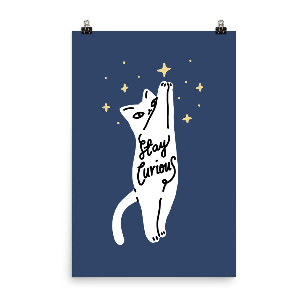 Stay Curious Cat - Art print