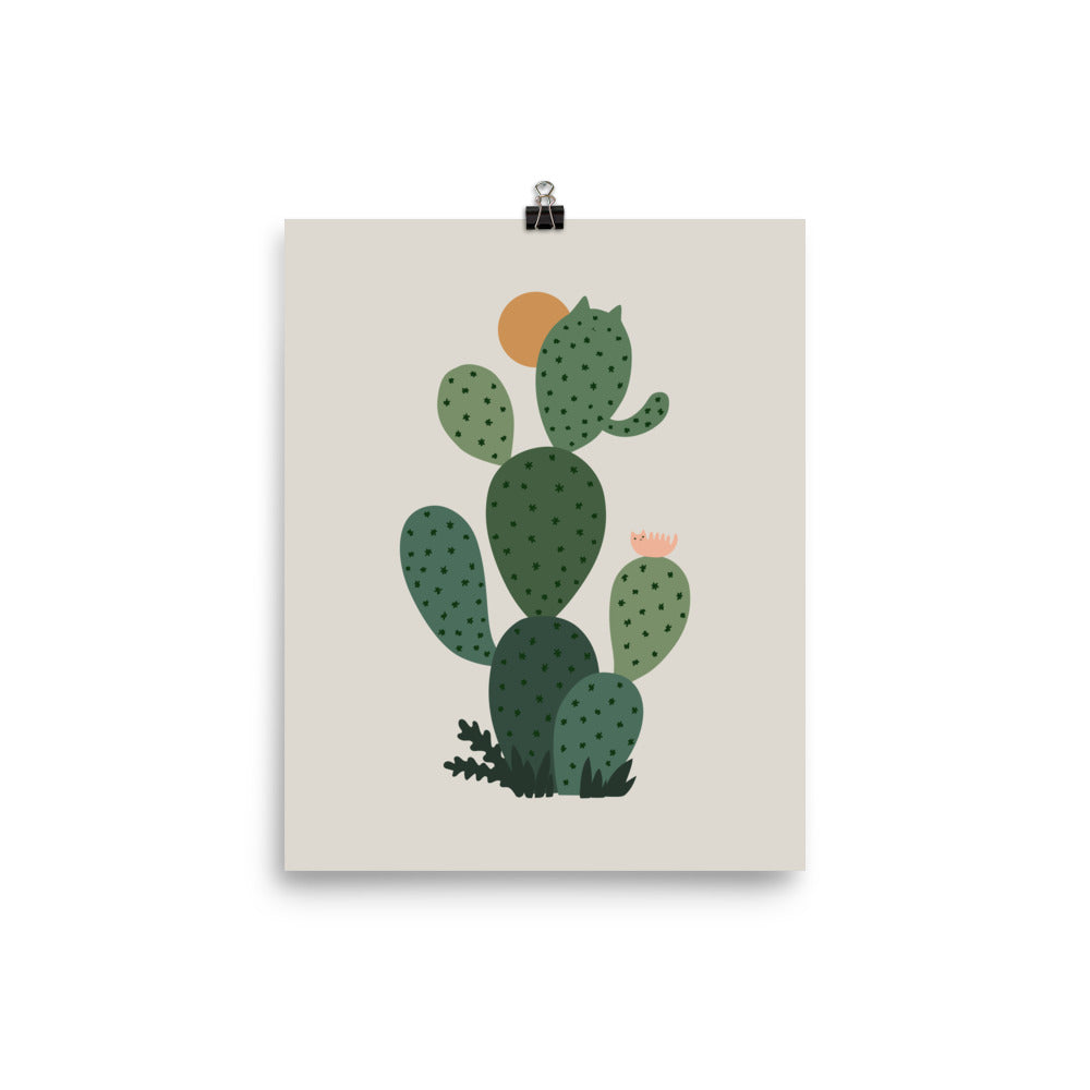 Cat and Plant 3: Cat-tus - Art print