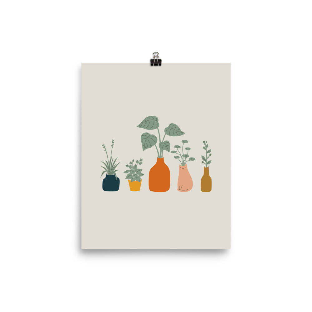 Cat and Plant 9 - Art print
