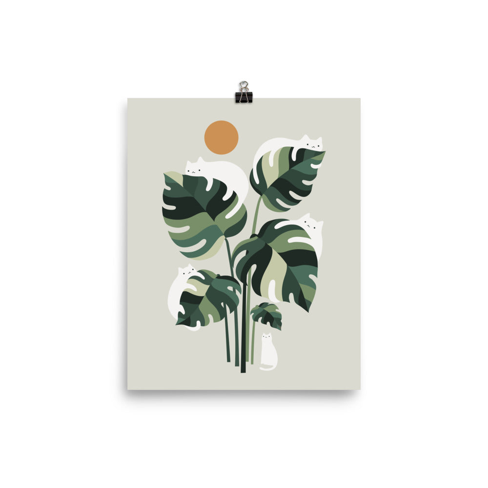 Cat and Plant 11 - Art print