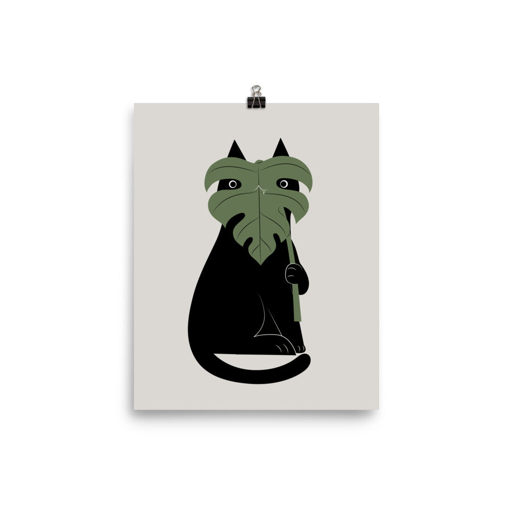 Cat and Plant 14: Monster-a - Art print