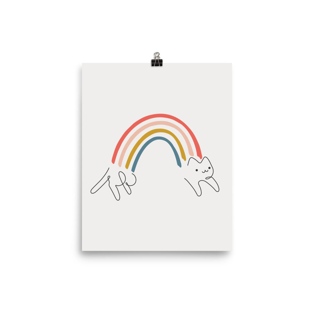 Rainbow Cat 1: Happy Leap - Art print