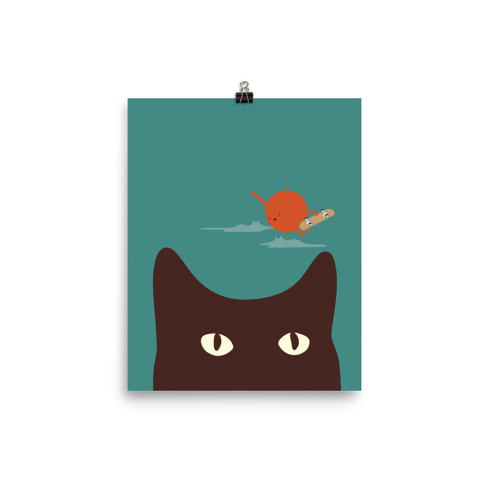 Cat Landscape 112: SCatBoarding - Art print