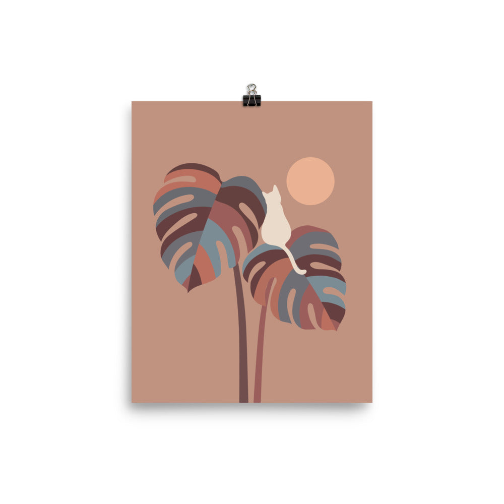 Cat and Plant 41 - Art print