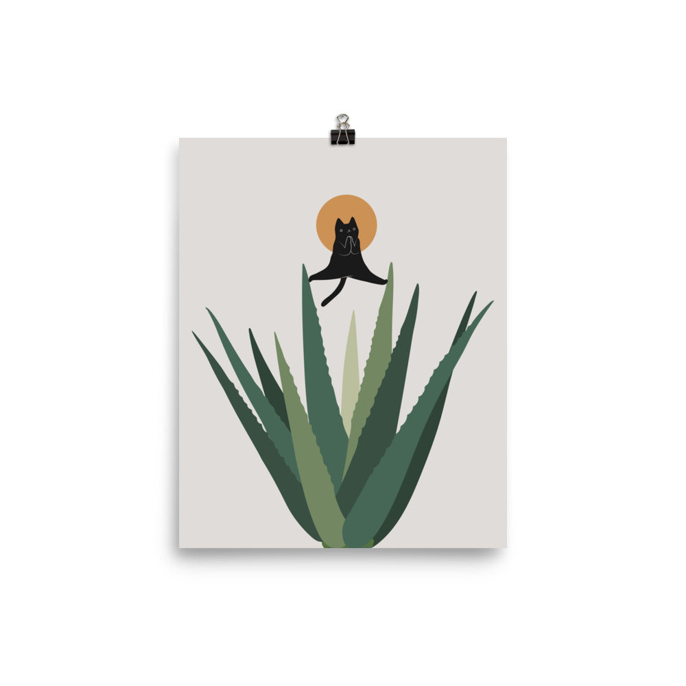 Cat and Plant 43: Nameowste - Art print