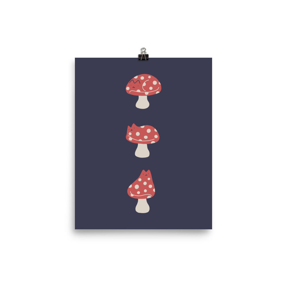 Cat and Plant 48: Cat Mushroom - Art print