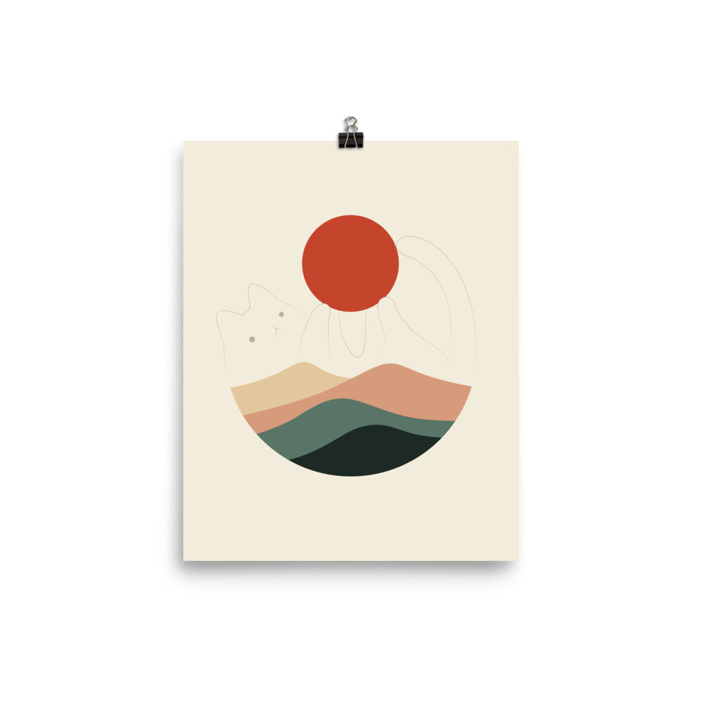 Cat Landscape 137: Holding Up the Sun for You - Art print