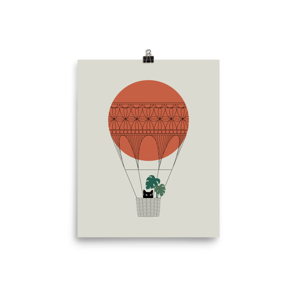 Cat Landscape 138: Hot Sun Balloon - Art print