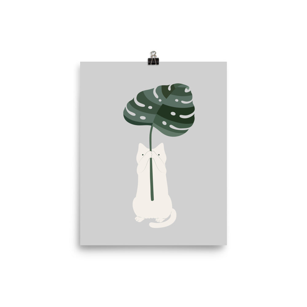 Cat and Plant 58 - Art print