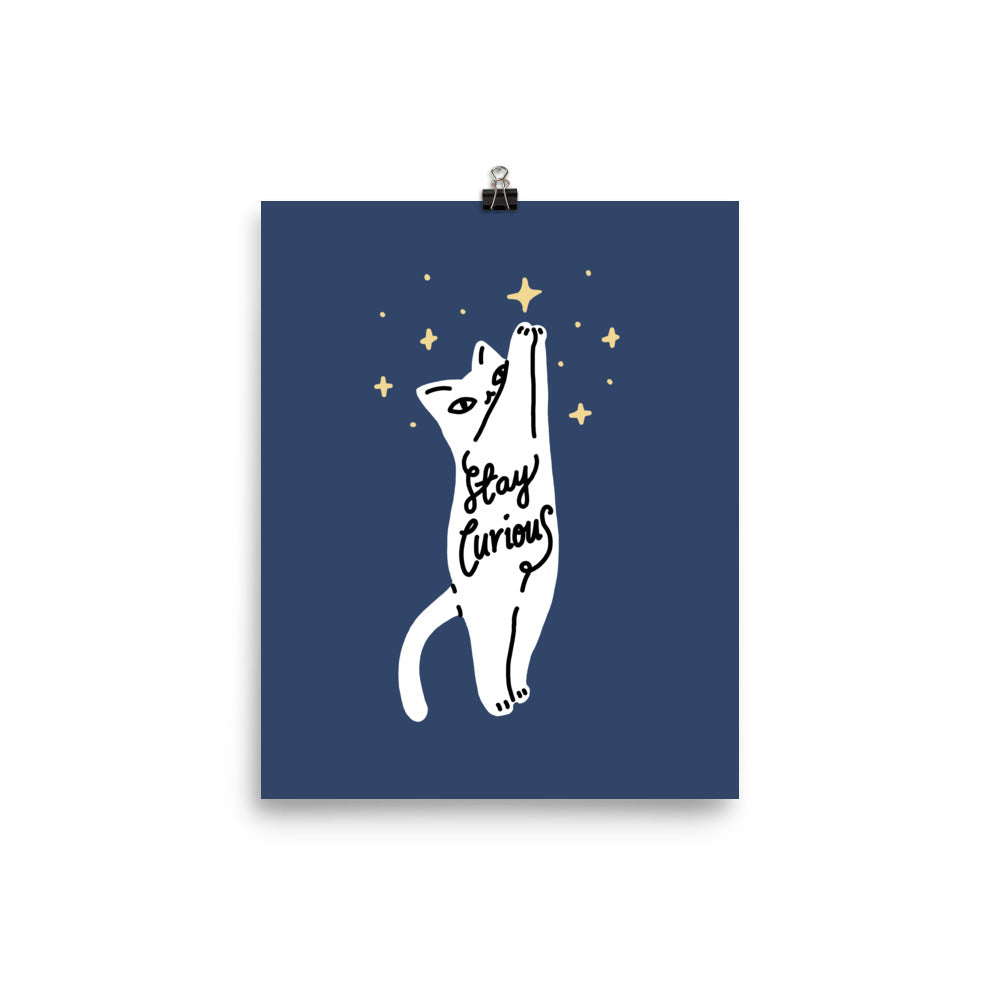 Stay Curious Cat - Art print