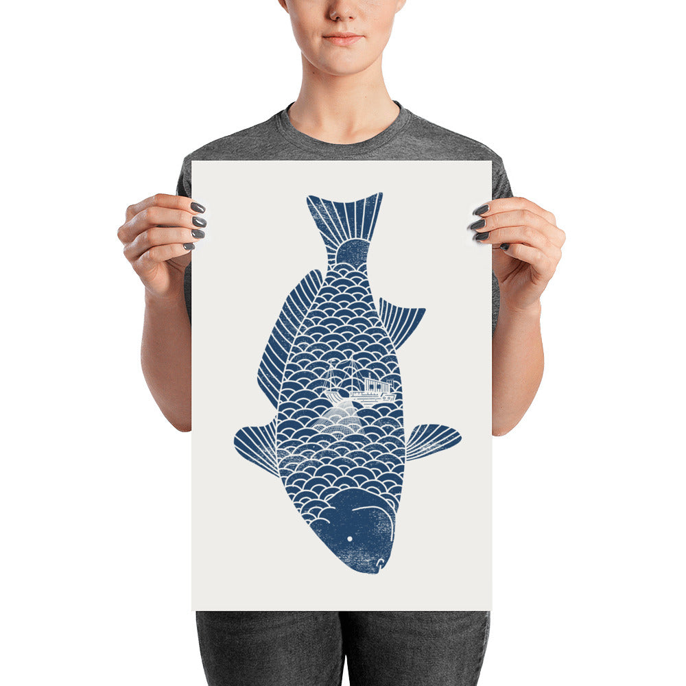 Fishing in a fish - Art print