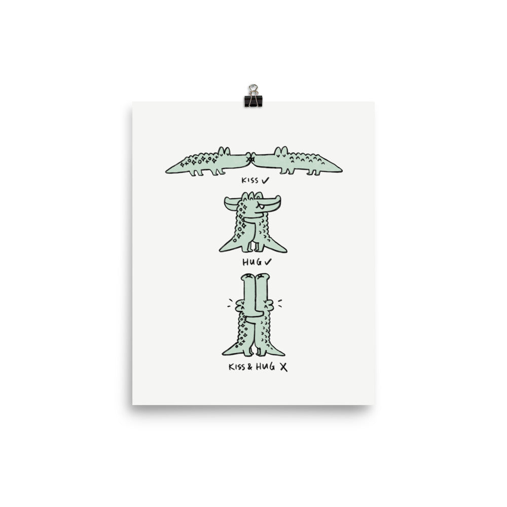 Hug and Kiss - Art Print