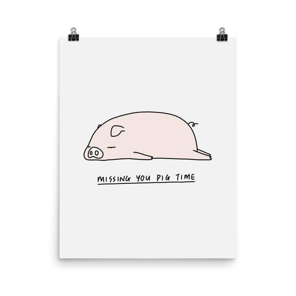 Moody Animals: Pig - Art print