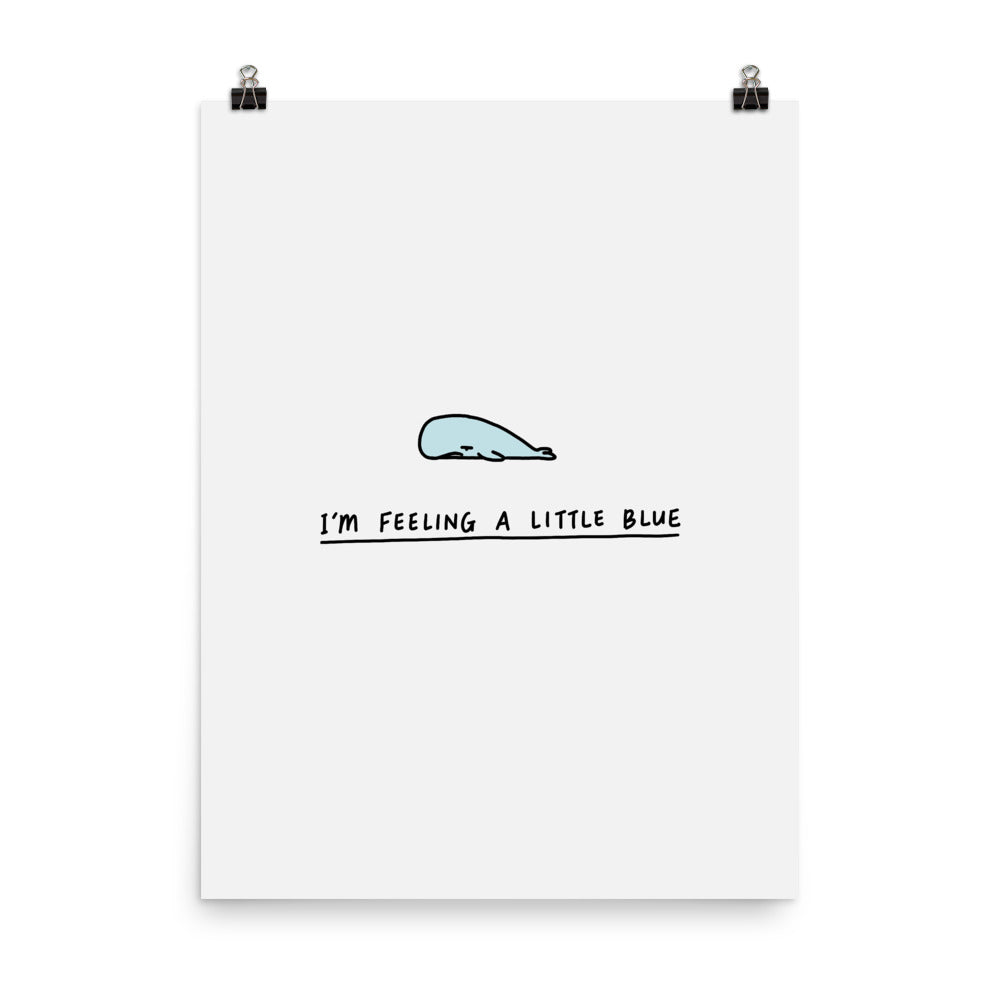 Moody Animals: Little Blue Whale - Art print