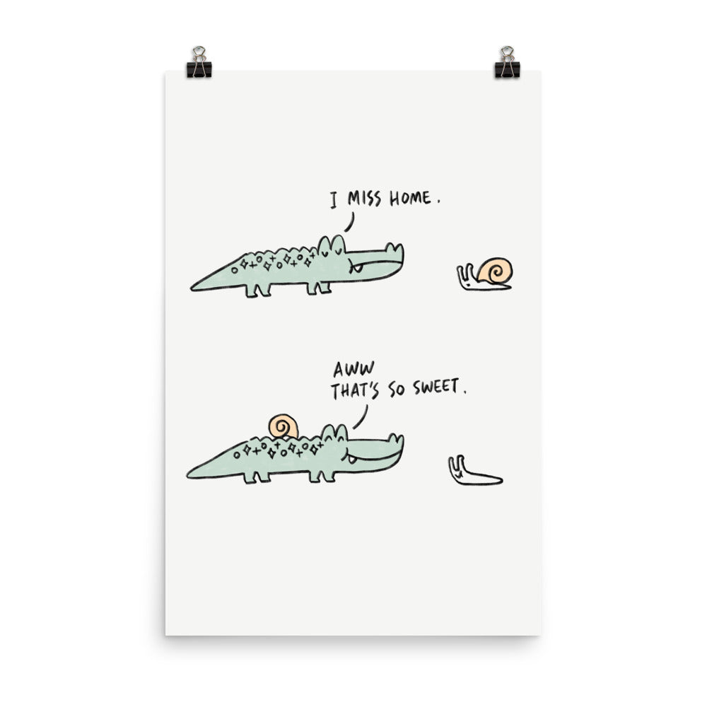 Mr. Croc Miss Home - Art Print