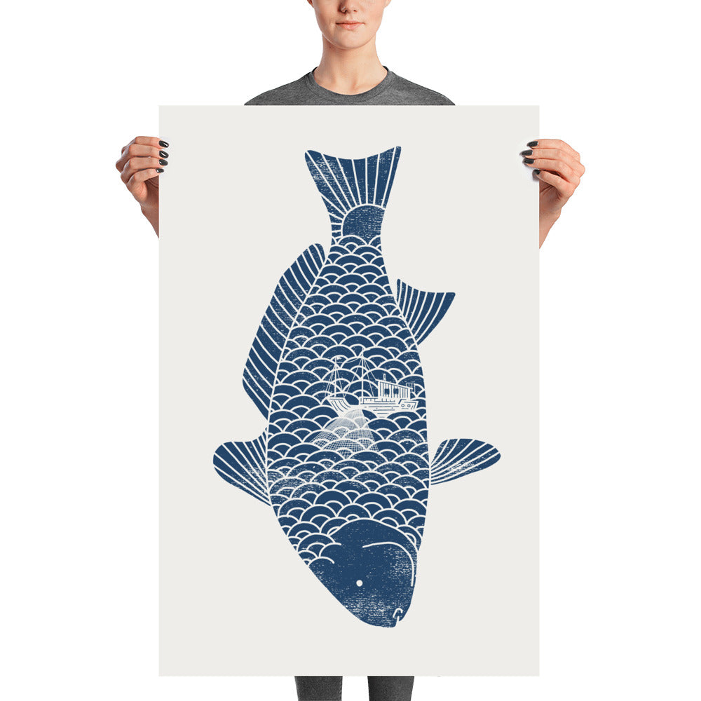 Fishing in a fish - Art print