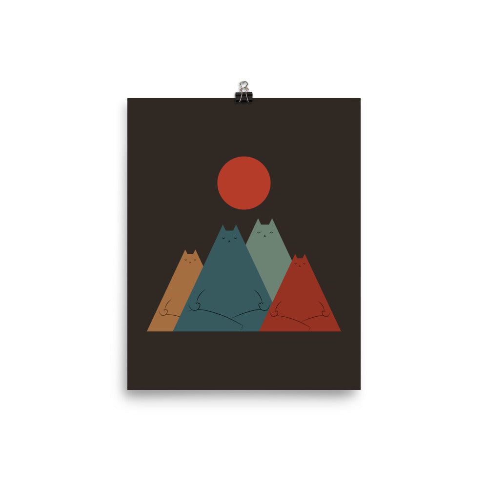 Cat Landscape 64: Group Meowditation - Art print