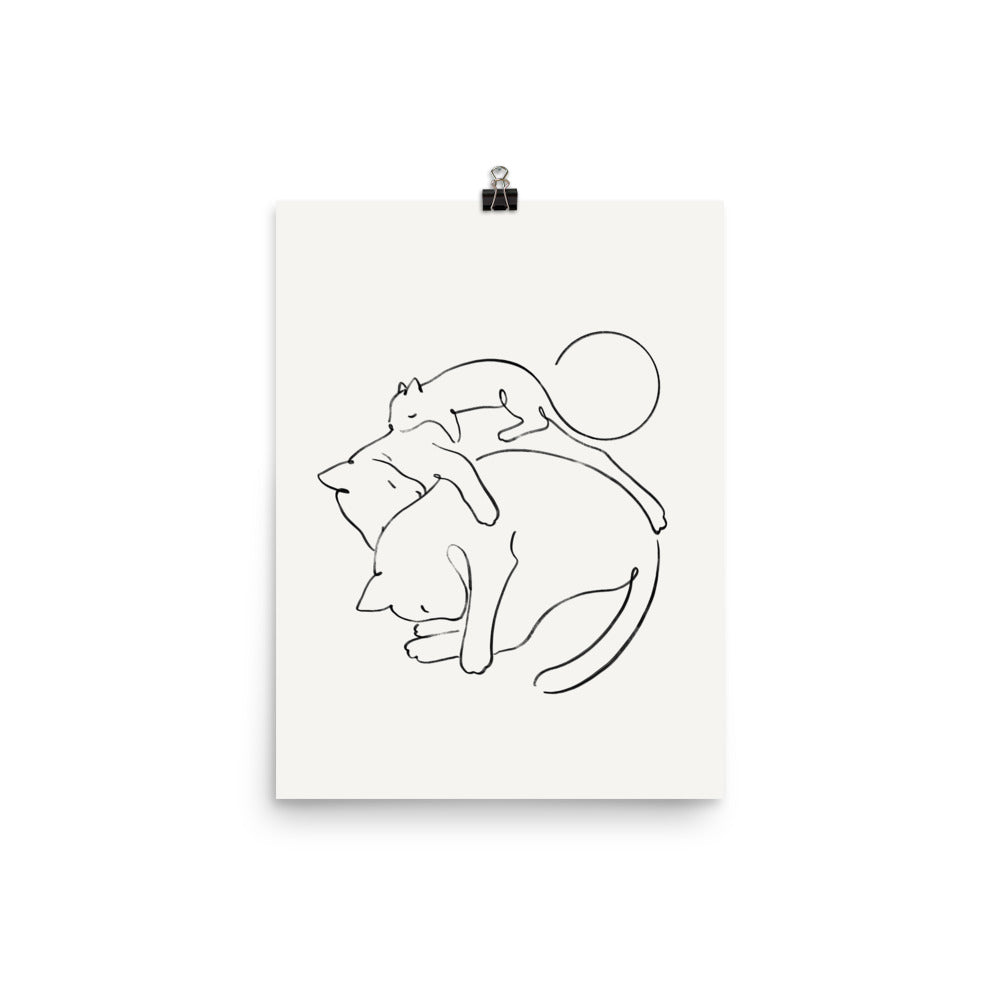 Cats lines art 1 - Art print
