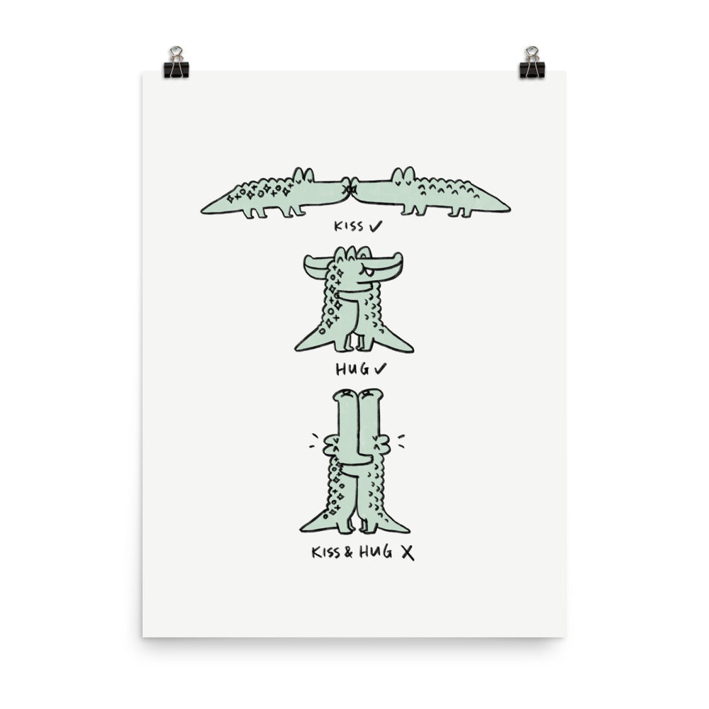 Hug and Kiss - Art Print