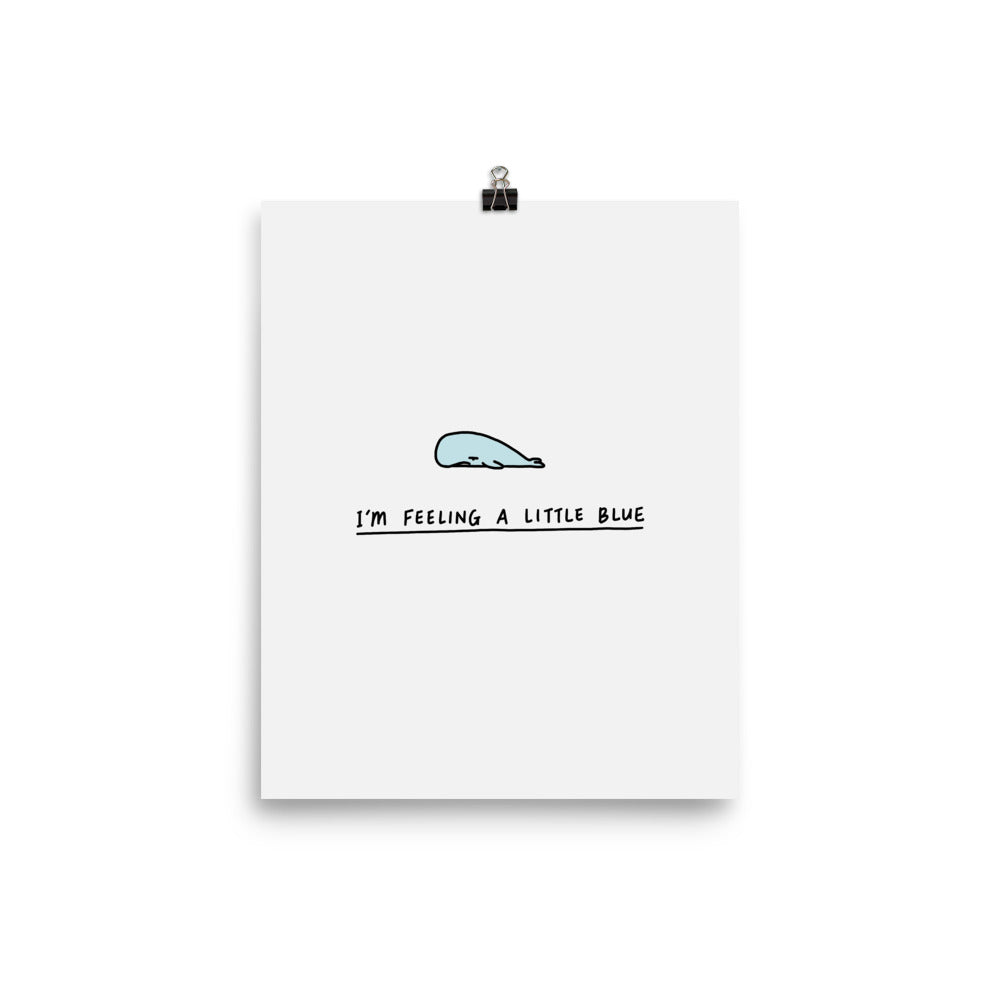 Moody Animals: Little Blue Whale - Art print