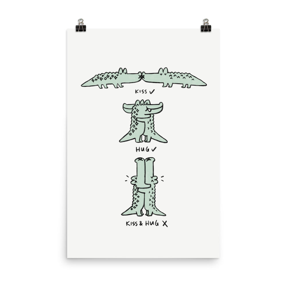 Hug and Kiss - Art Print