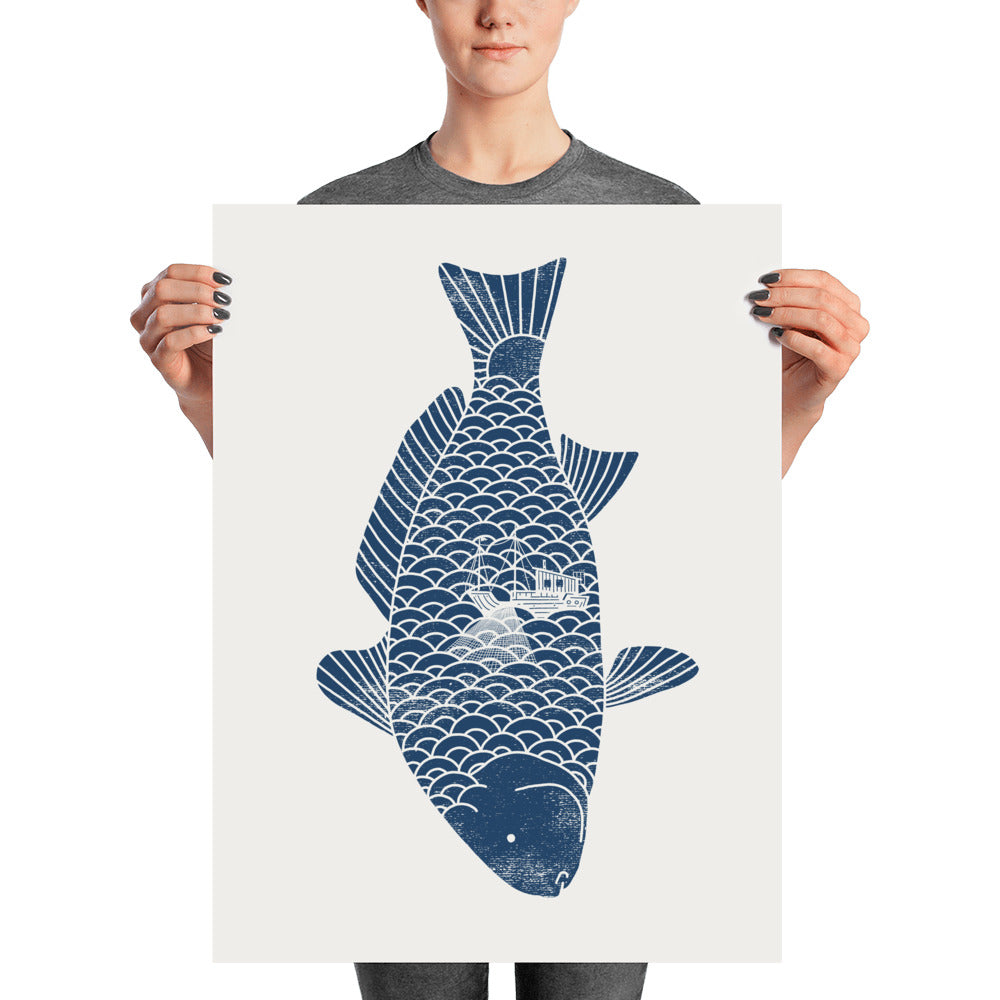 Fishing in a fish - Art print