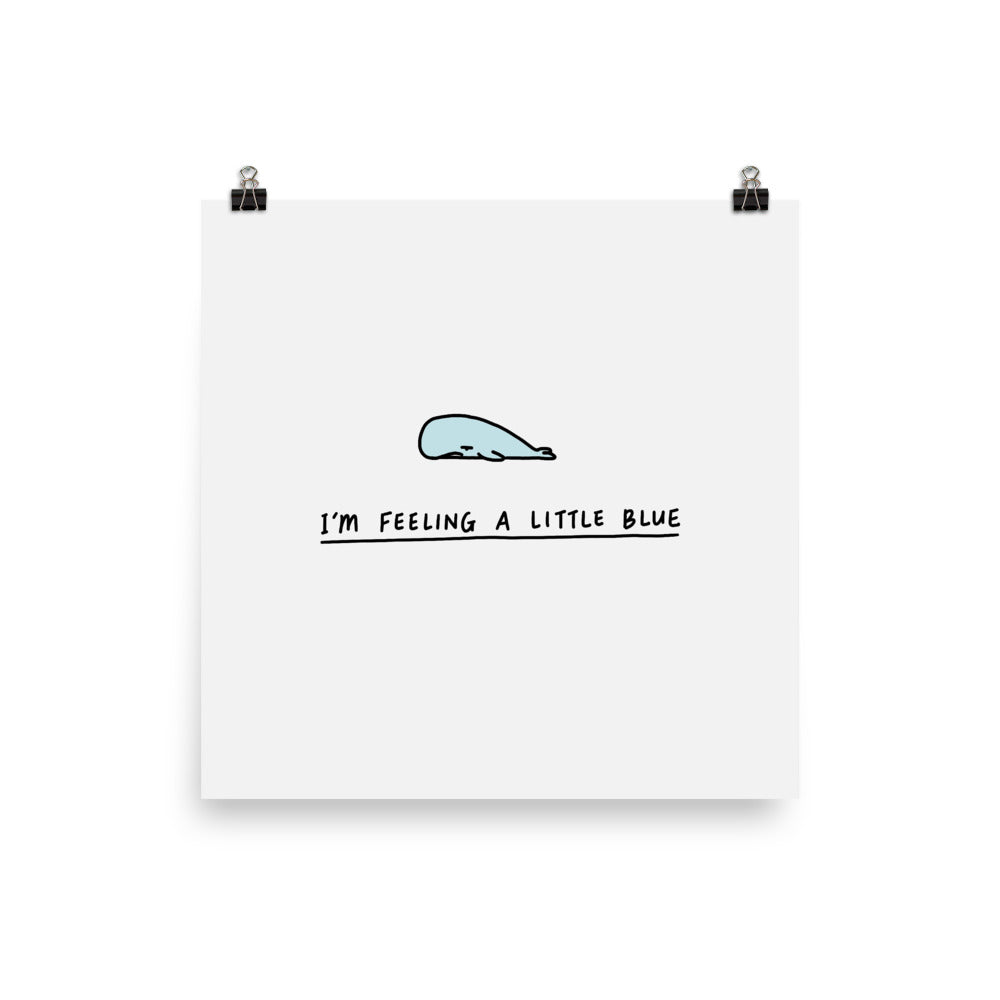 Moody Animals: Little Blue Whale - Art print