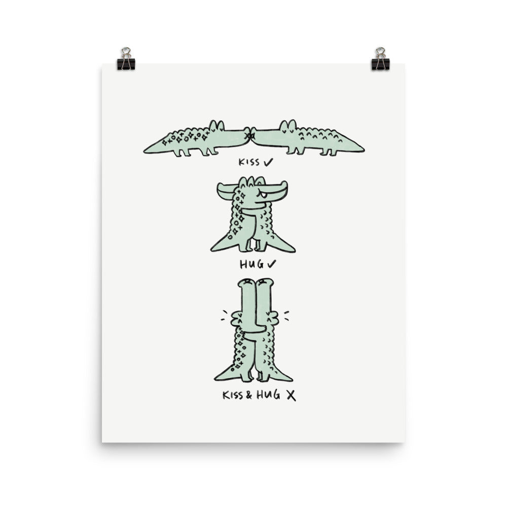 Hug and Kiss - Art Print