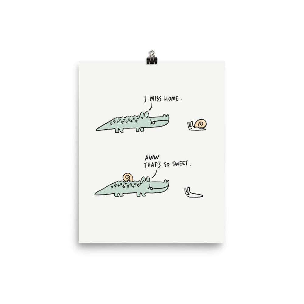 Mr. Croc Miss Home - Art Print