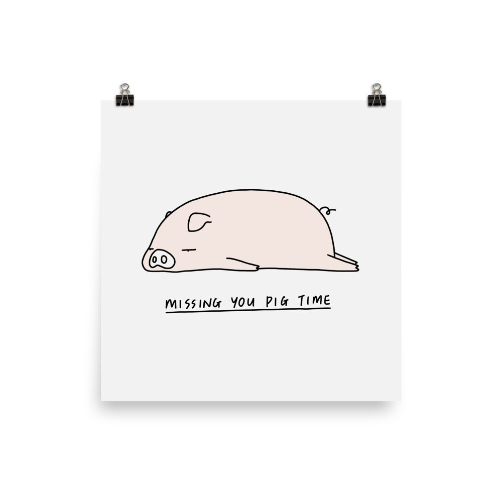 Moody Animals: Pig - Art print