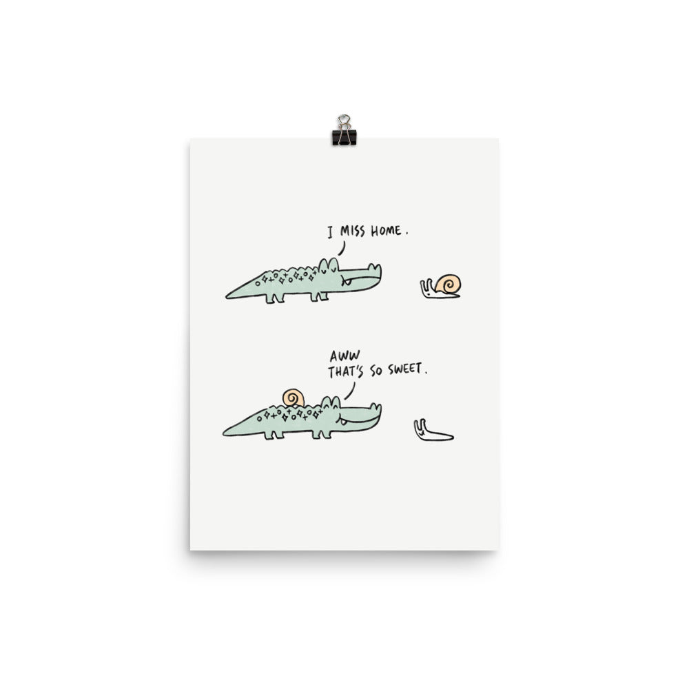Mr. Croc Miss Home - Art Print