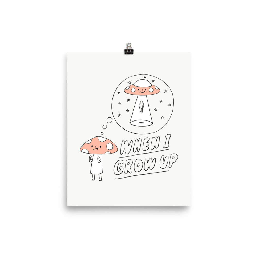 When Mushroom Grow Up - Art Print