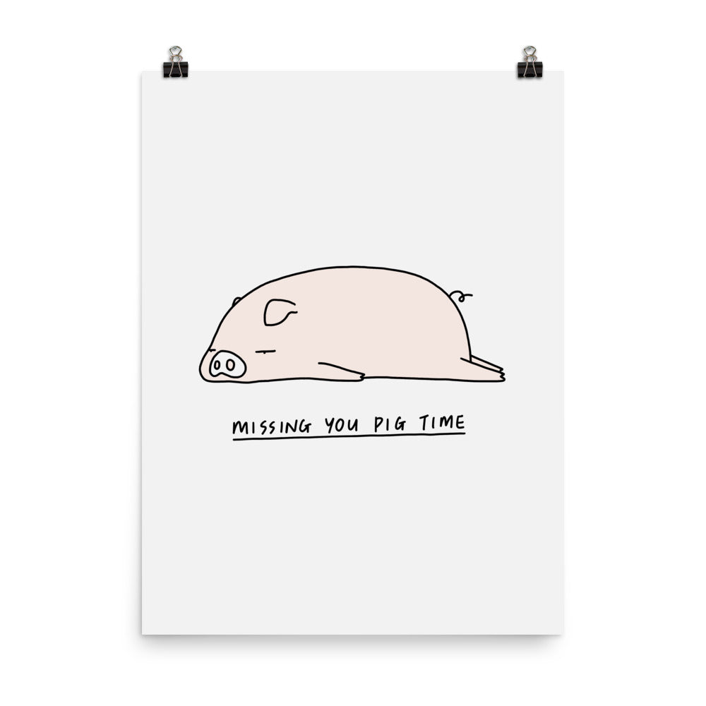 Moody Animals: Pig - Art print