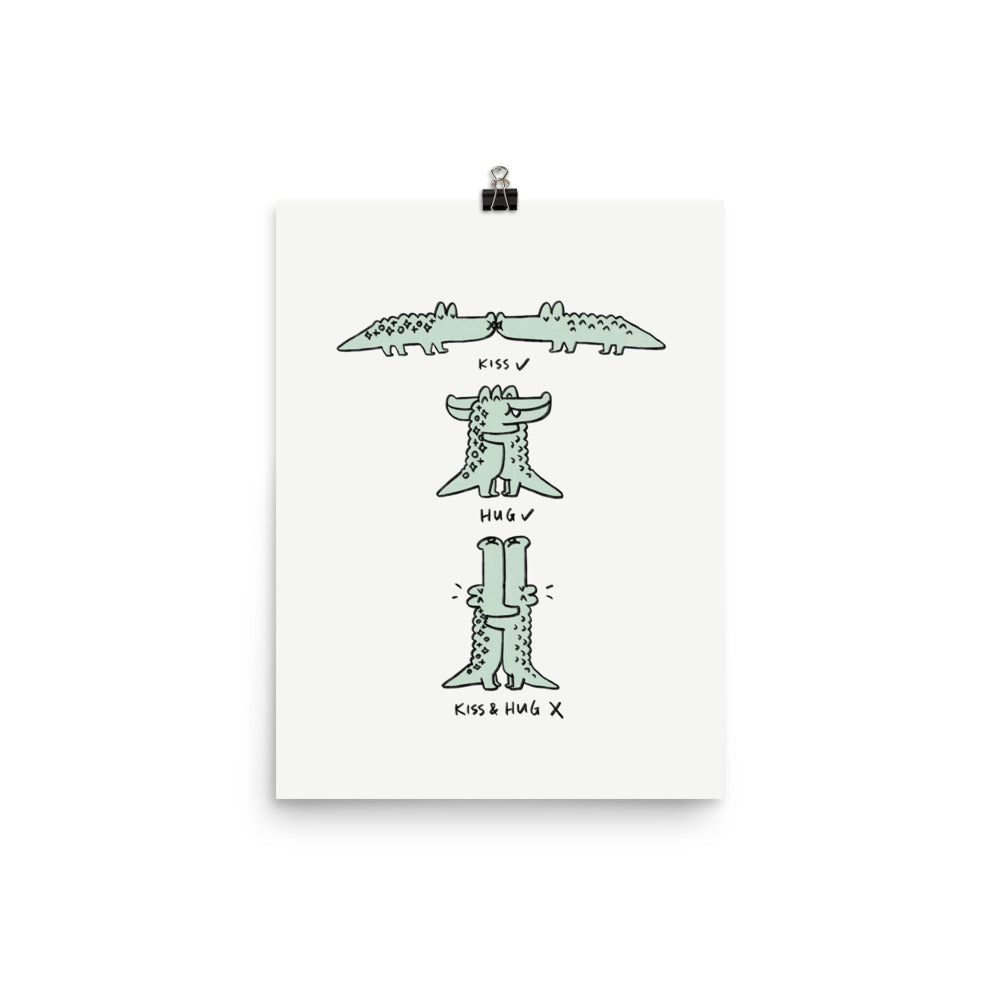 Hug and Kiss - Art Print