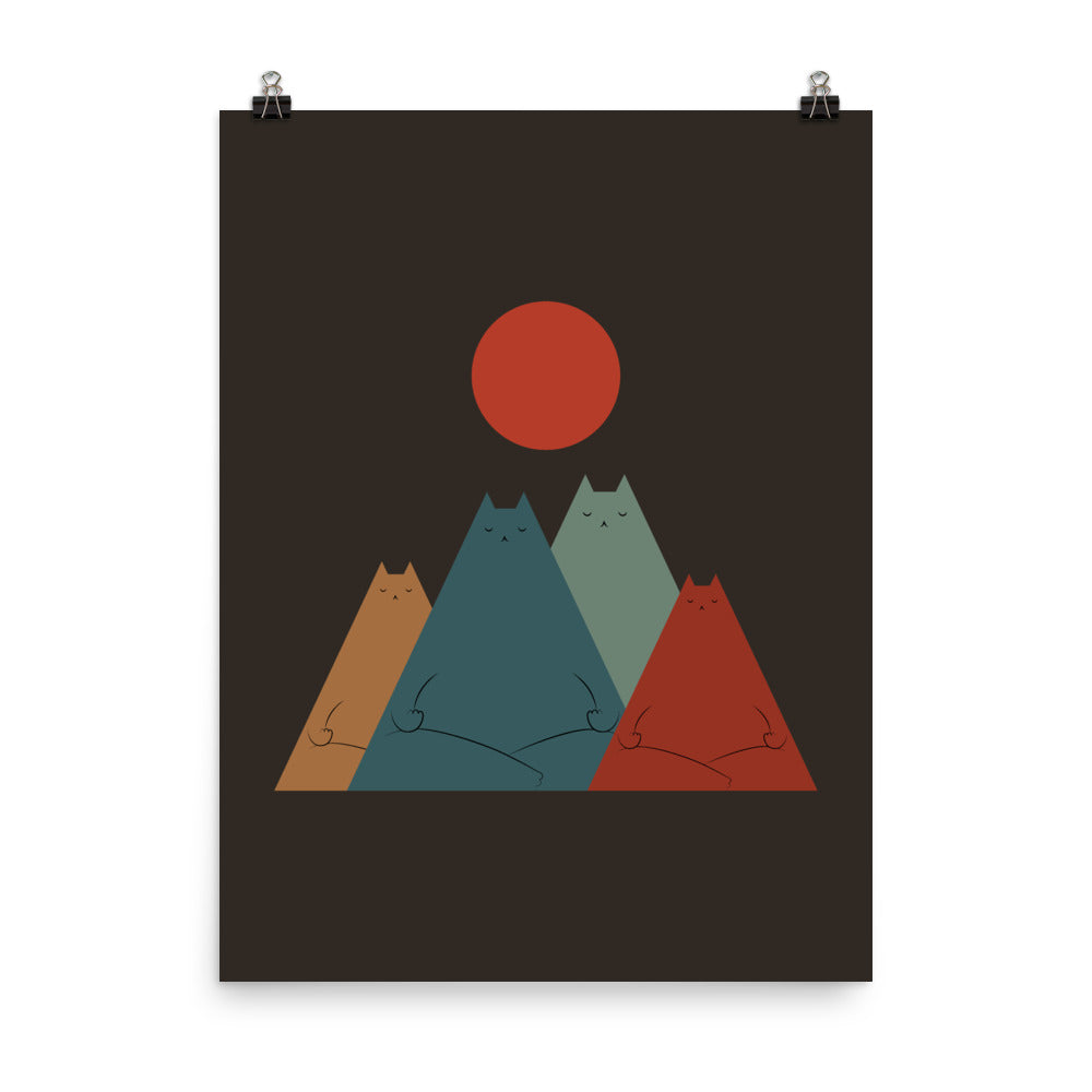 Cat Landscape 64: Group Meowditation - Art print