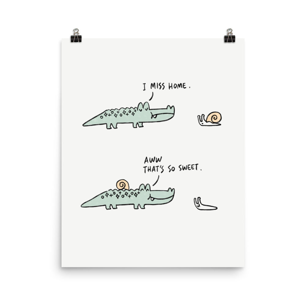 Mr. Croc Miss Home - Art Print