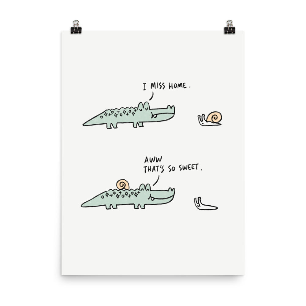 Mr. Croc Miss Home - Art Print