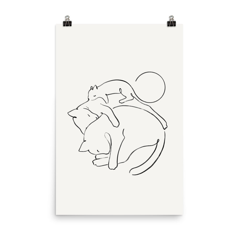 Cats lines art 1 - Art print