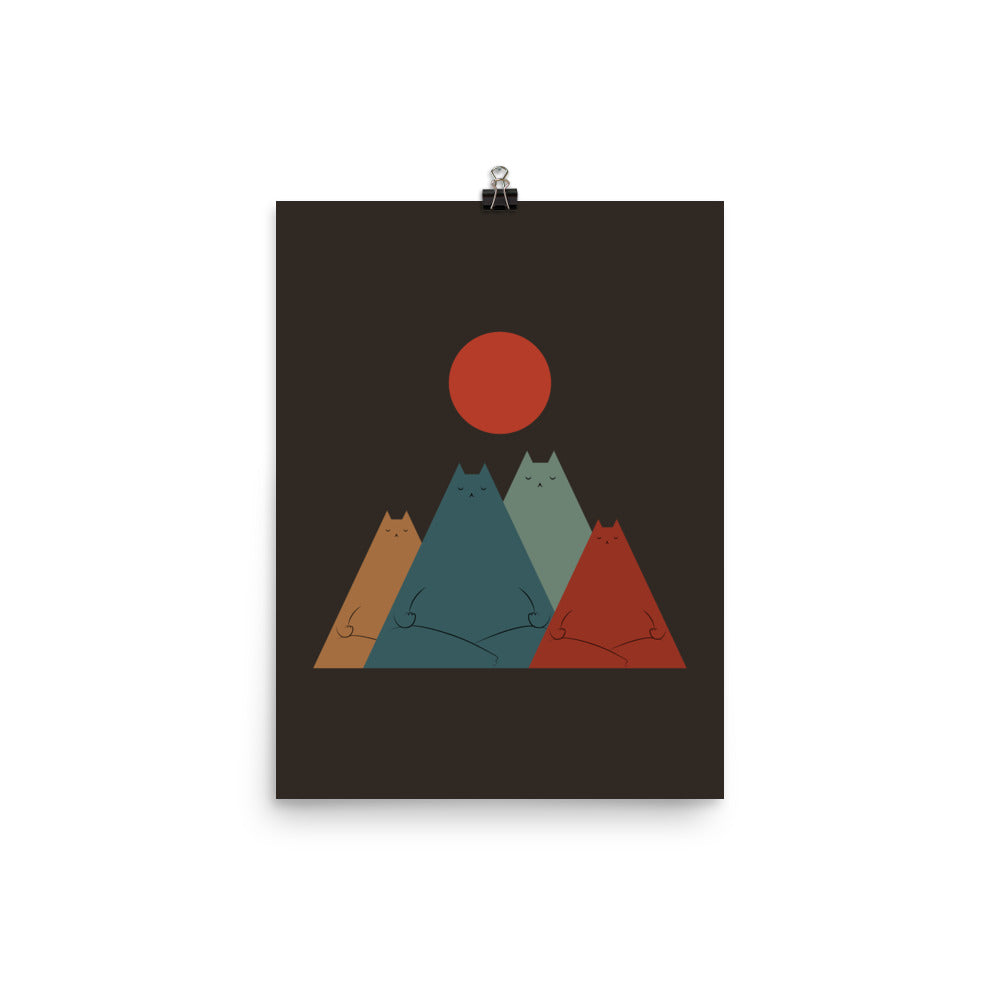 Cat Landscape 64: Group Meowditation - Art print